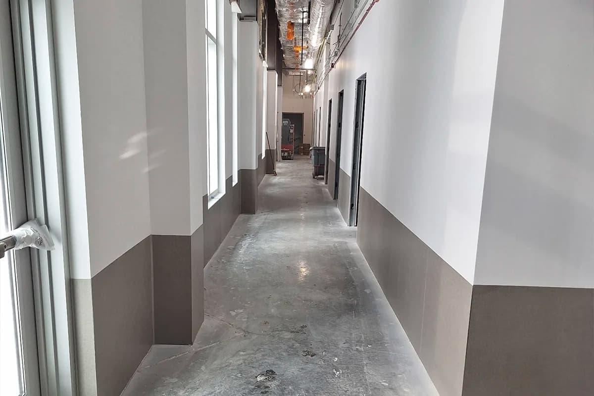 TBG Contracting medical clinic hallway construction